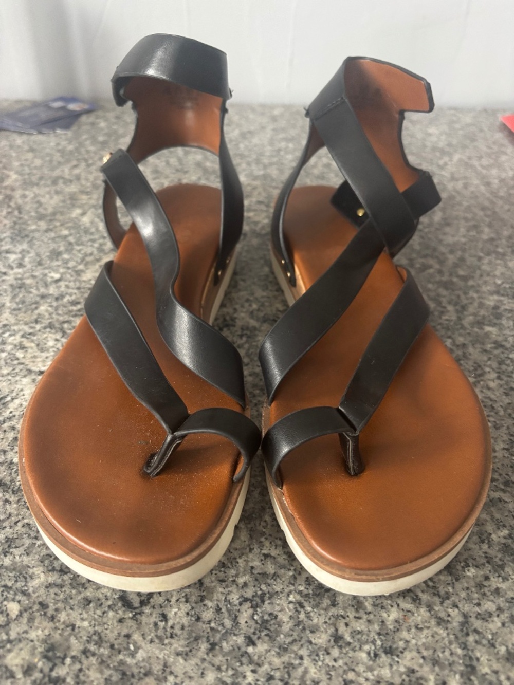 Franco Sarto black leather sandals